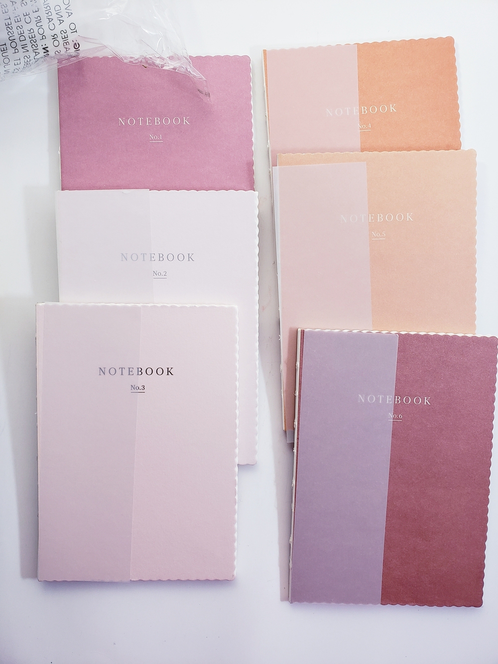 Set of 6 Pastel Two-Tone Notebooks